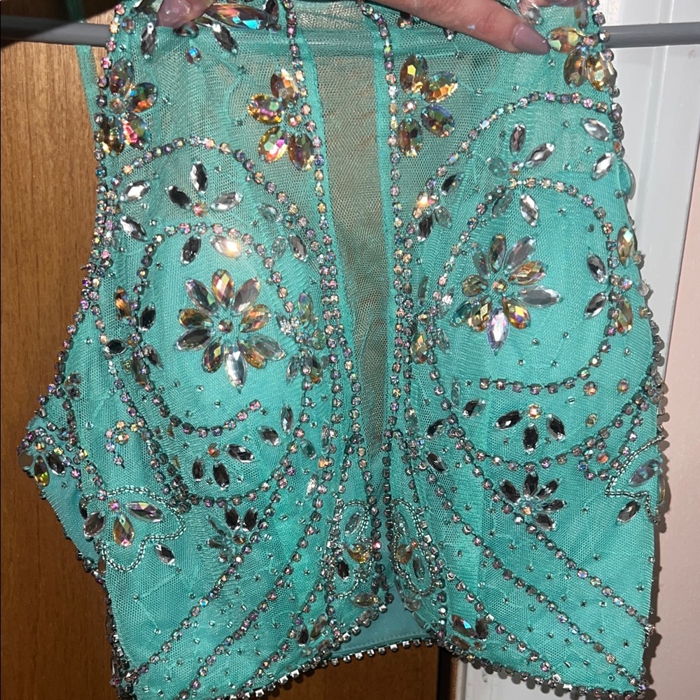 Jodi Kristopher Turquoise Crystal-Embellished Bustier